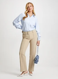 Ruffle Sleeve Blouse & Belted Pants