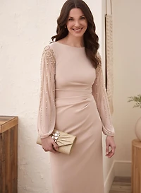Bead Detail Crepe Dress