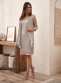 Ensemble de robe et veste métalliques