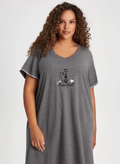 Embroidered Graphic Nightshirt