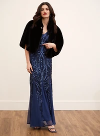 Robe à paillettes encolure en V