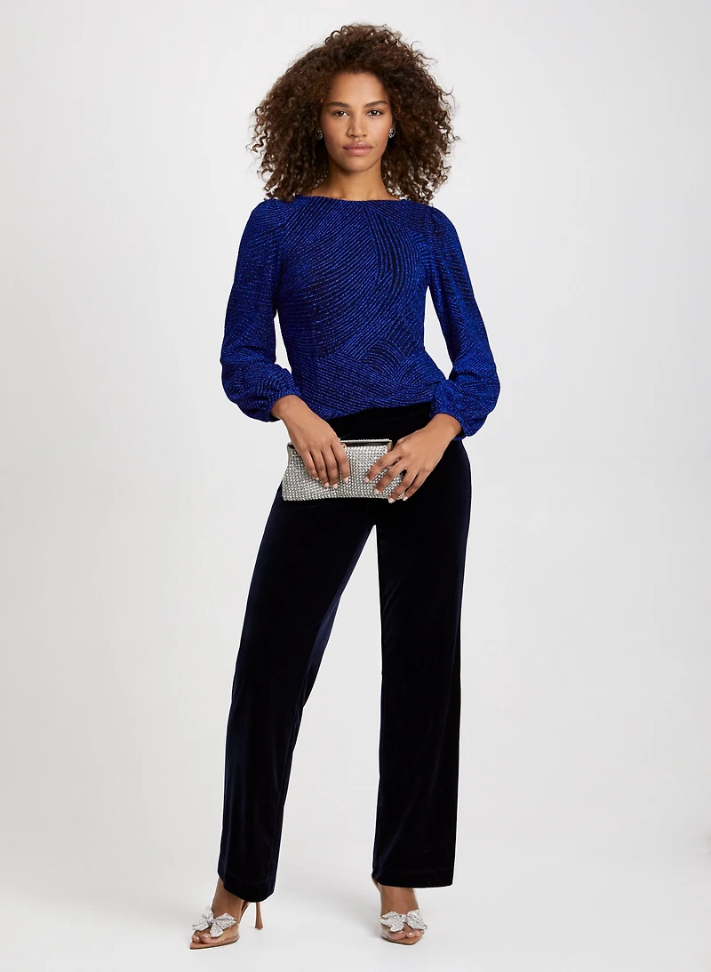 Pantalon en velours et haut métallisé
