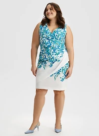 Floral Print Faux Wrap Dress