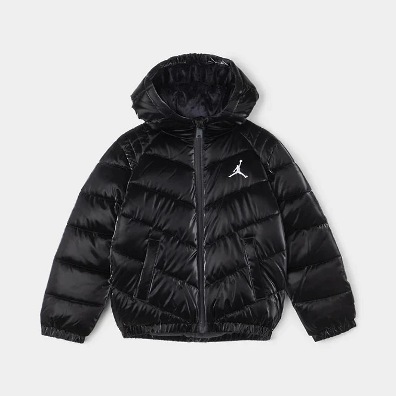 Jordan Child Girls' Chevron Quilted Jacket / Black
