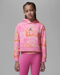 Jordan Girls Essentials AOP Boxy Teen Hoodie - Pink