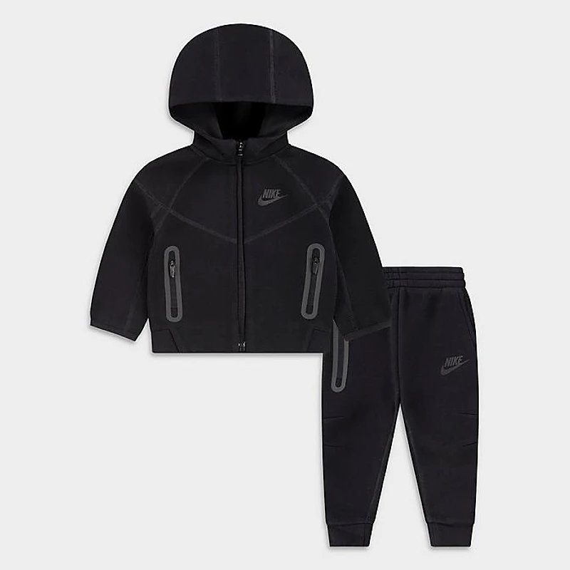kid NIKE TECH FLEECE 2-PIECE FULL-ZIP SET (BLACK)