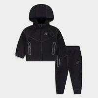 kid  NIKE TECH FLEECE 2-PIECE FULL-ZIP SET (BLACK)