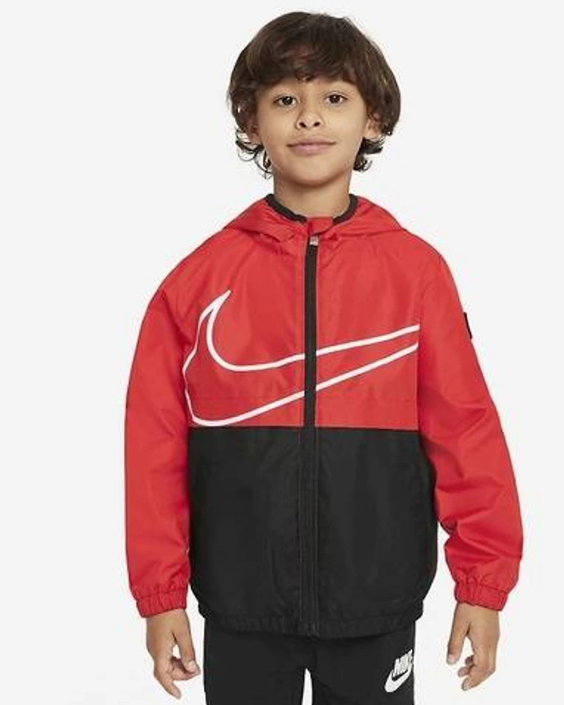 Nike Sportswear Windrunner Little Kids' Full-Zip Jacket in Red