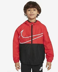 Nike Sportswear Windrunner Little Kids' Full-Zip Jacket in Red
