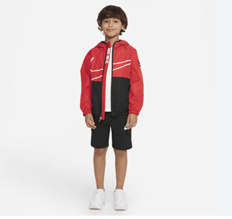 Nike Sportswear Windrunner Little Kids' Full-Zip Jacket in Red