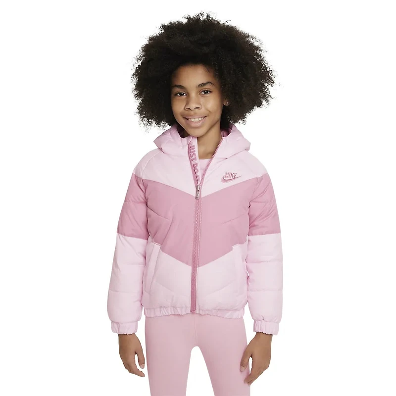 Nike Girls' Chevron Puffer Jacket pink