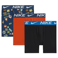 Nike Big Kids' Boxer Briefs (3-pack) In Blue