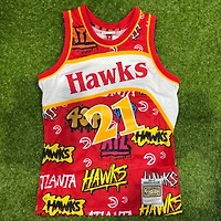 Dominique Wilkins Atlanta Hawks Mitchell & Ness NBA L Large Jersey Red