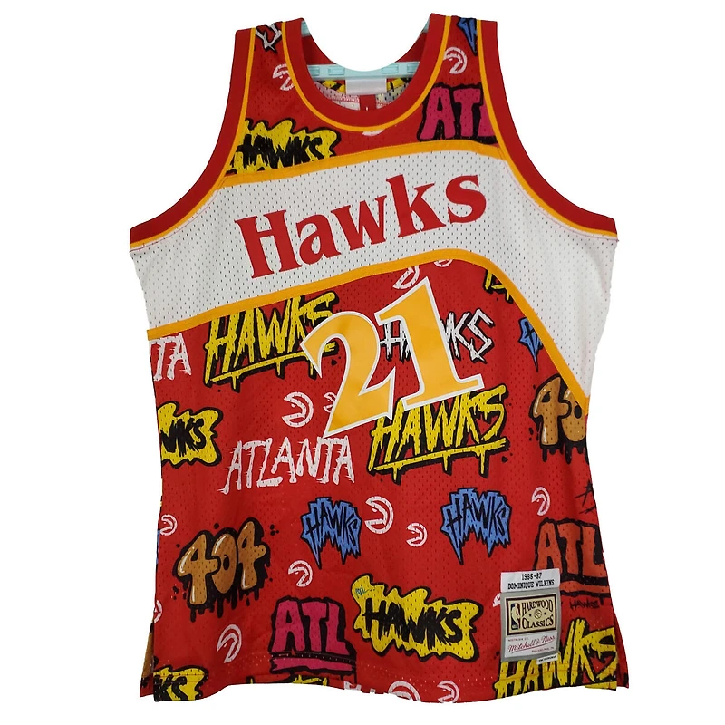 Dominique Wilkins Atlanta Hawks Mitchell & Ness NBA L Large Jersey Red