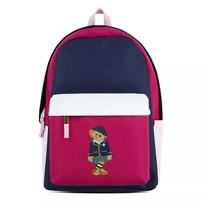 Polo Ralph Lauren Kid's Collegiate Print Logo Embroidered Polo Bear Backpack