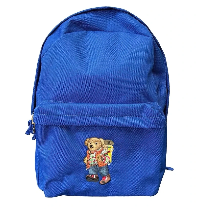Polo Ralph Lauren Backpack Full Size Laptop Unisex Blue Bear School Bag