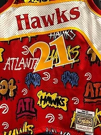 Dominique Wilkins Atlanta Hawks Mitchell & Ness NBA L Large Jersey Red