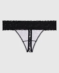 Tanga avec bordure en dentelle