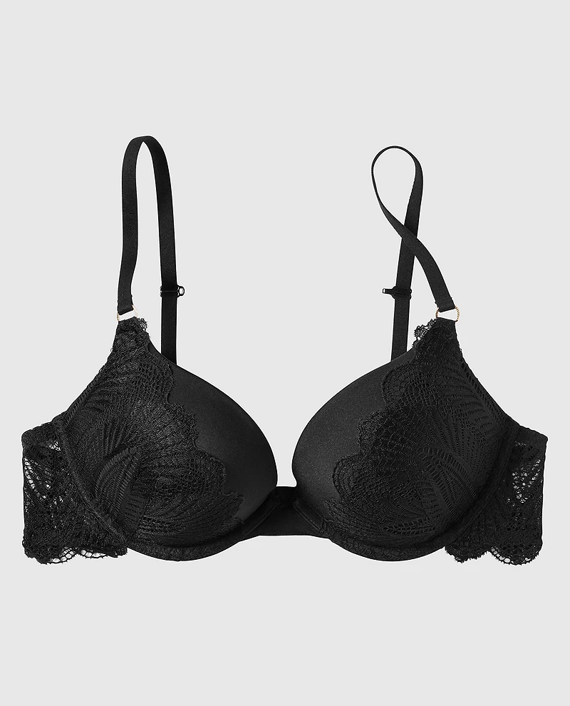 Up 2 Cup Push Bra with Allover Lace