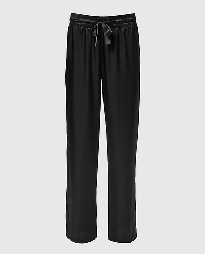 La Senza | Satin Sleep Pant in Smoulder Black | Satin | Smoulder Black | M
