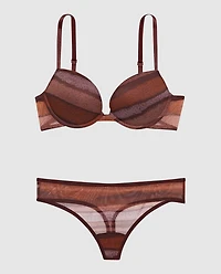 Smooth Cotton Push Up Plunge Bra