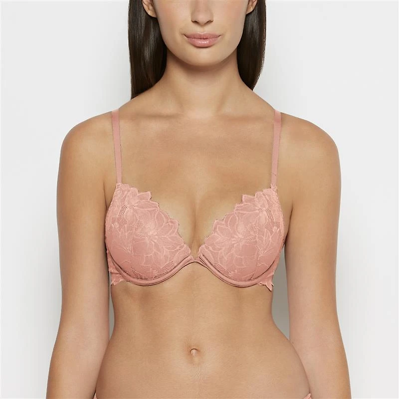 Push Up Bra with all over Reverie Lace Old Rose