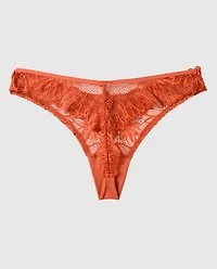 Diva High Leg Lace Thong Panty in Terra Cotta