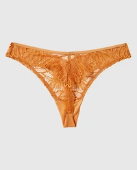 Diva High Leg Lace Thong Panty in Golden Hour