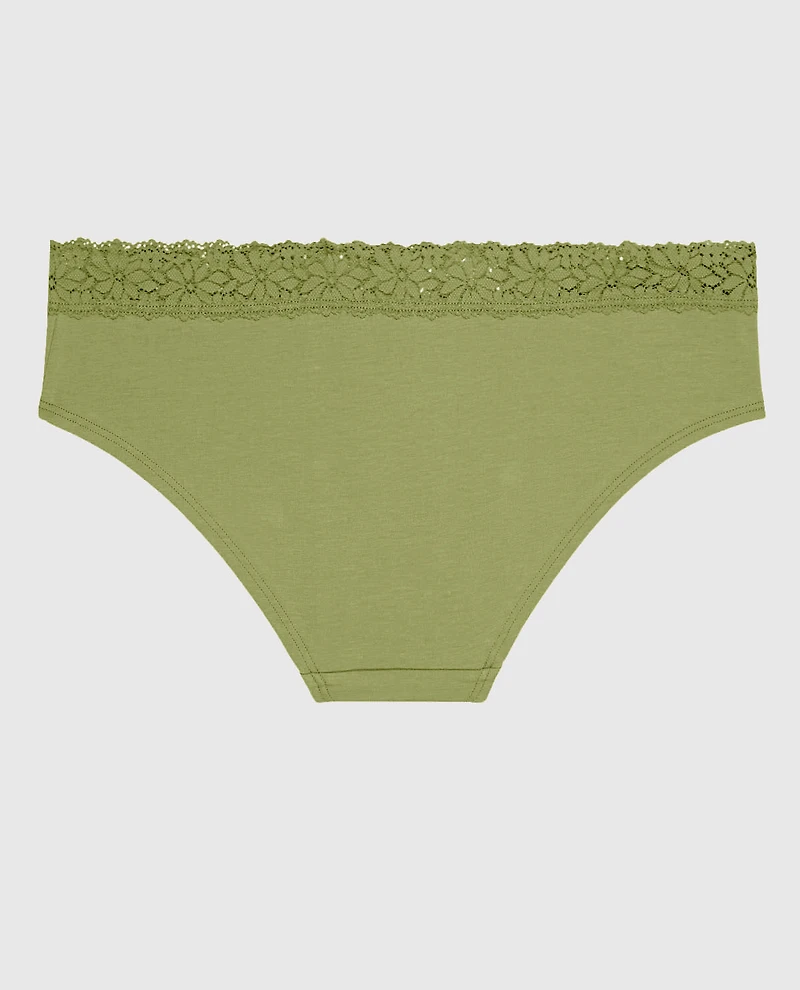 Culotte taille haute avec bordure en dentelle