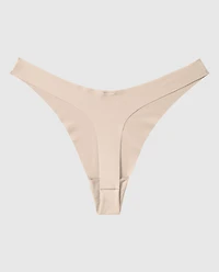 La Senza | No Show Invisible High Leg Thong Panty | Microfiber | Rosetan | L