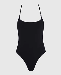 La Senza | Smooth Unlined Microfiber Bodysuit | Microfiber | Smoulder Black | S/M