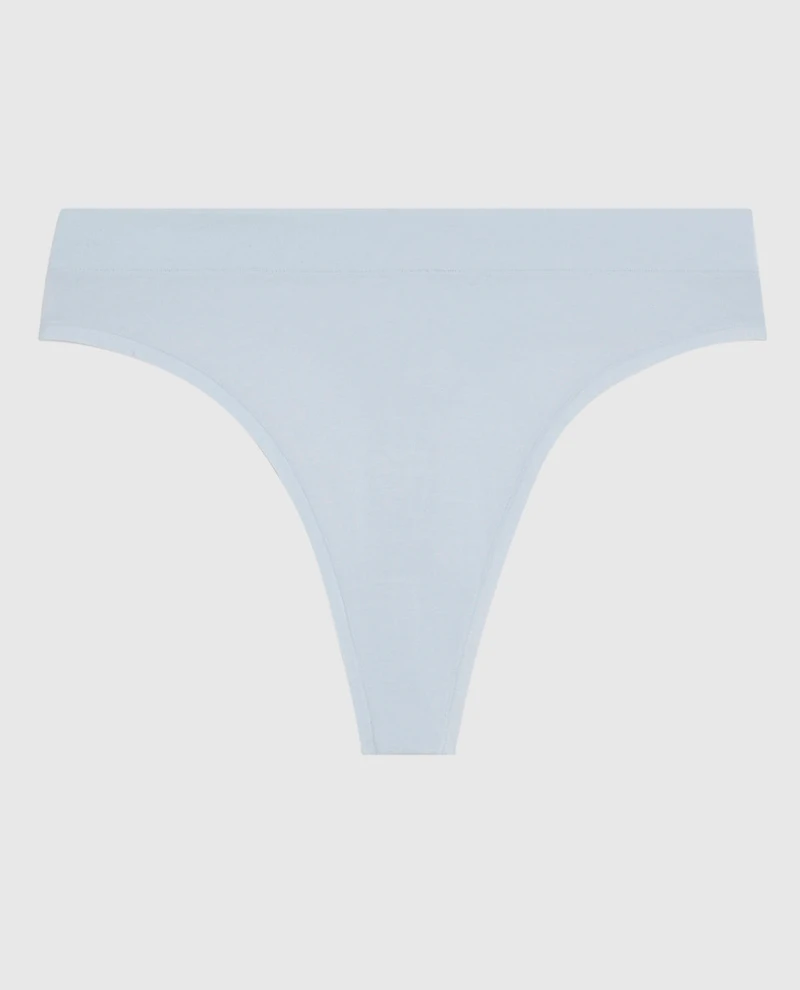 High Leg Thong Panty in Vista Blue
