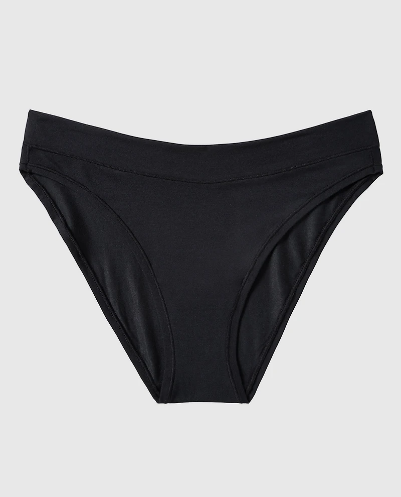 Smooth Comfort High Leg Bikini Panty Tuxedo Black