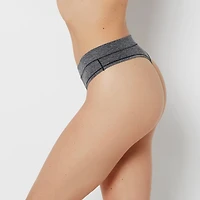Smooth Comfort Thong Panty Tuxedo Black