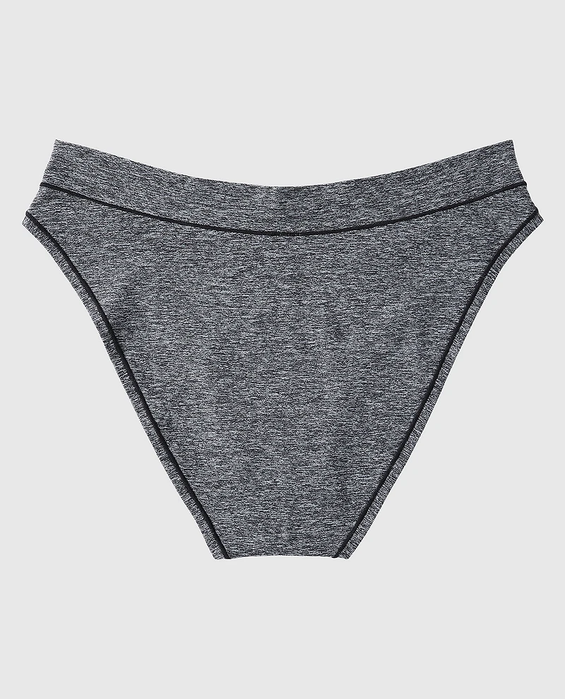 Smooth Comfort High Leg Bikini Panty Tuxedo Black Heather