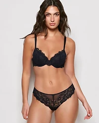 Soutien-gorge couvrant légèrement doublé en dentelle noir