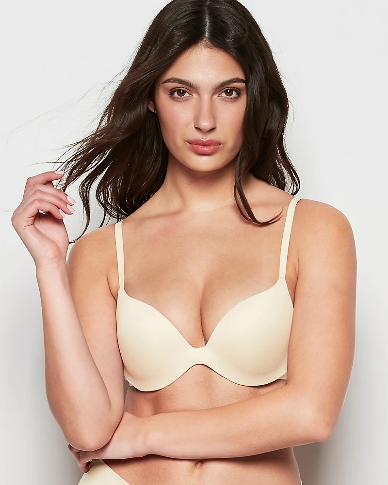 Soutien-gorge pigeonnant avoine chinée au doux confort