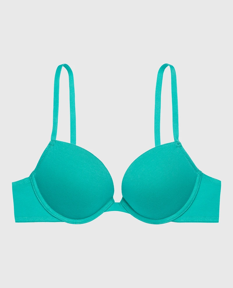 Cotton Push Up Bra Beach Teal