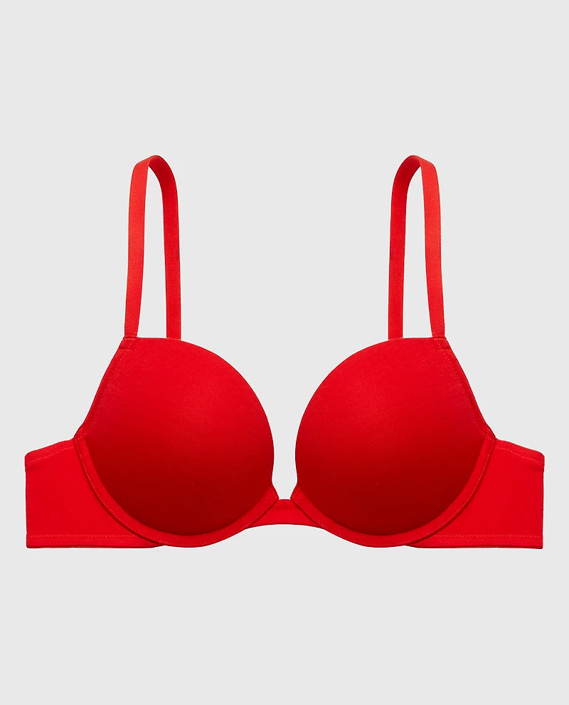 Cotton Push Up Bra Chili Red