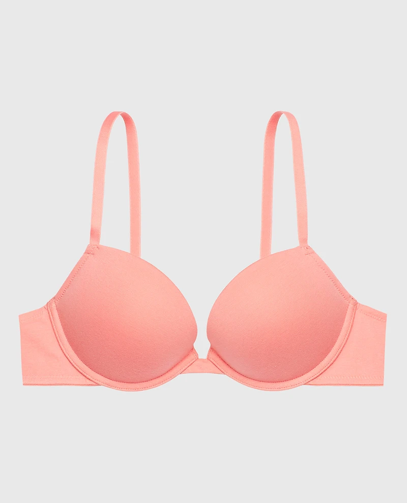 Cotton Push Up Bra Peach Fizz