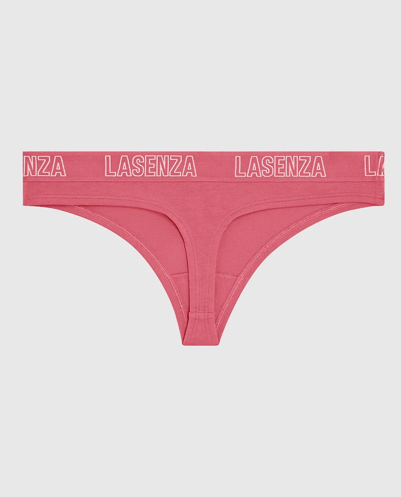 Doux tanga avec bande à logo