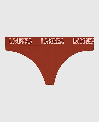 Smooth Thong Panty with Logo Band