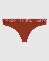 Smooth Thong Panty with Logo Band