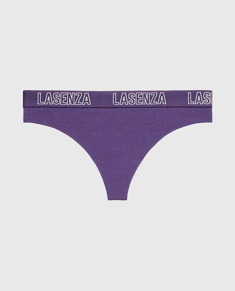 Thong Panty With Logo Mulberry Purple