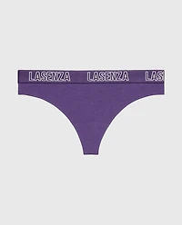 Thong Panty With Logo Mulberry Purple