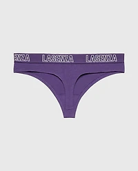 Thong Panty With Logo Mulberry Purple