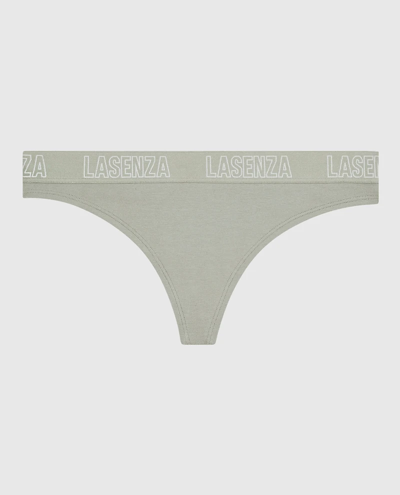 Doux tanga avec bande à logo