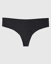 No Show Invisible Thong Panty Tuxedo Black