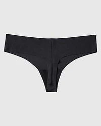No Show Invisible Thong Panty Tuxedo Black