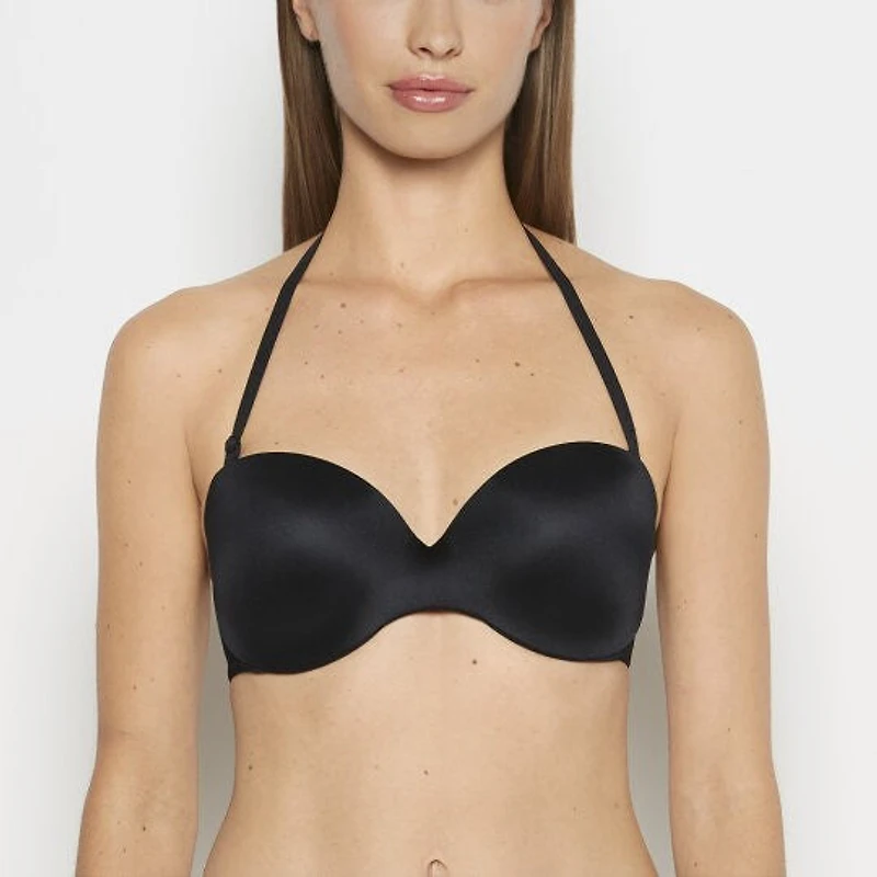 Soutien-gorge sans bretelles légèrement doublé en smoking noir